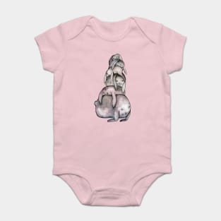 Sleeping Bunnies Pile Baby Bodysuit